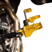 Thrashin Supply Co. Aggressor Foot Pegs for 1972-2025 Harley-Davidson Anodised Gold Rear 6061 Billet Aluminium Stainless Steel Pair #TSC-2022-5-D