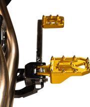 Thrashin Supply Co. Aggressor Foot Pegs for 1972-2025 Harley-Davidson Anodised Gold Rear 6061 Billet Aluminium Stainless Steel Pair #TSC-2022-5-D