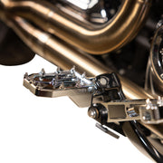 Thrashin Supply Co. Aggressor Foot Pegs for 1972-2025 Harley-Davidson Chrome Silver Rear 6061 Billet Aluminium Stainless Steel Pair #TSC-2022-3-D