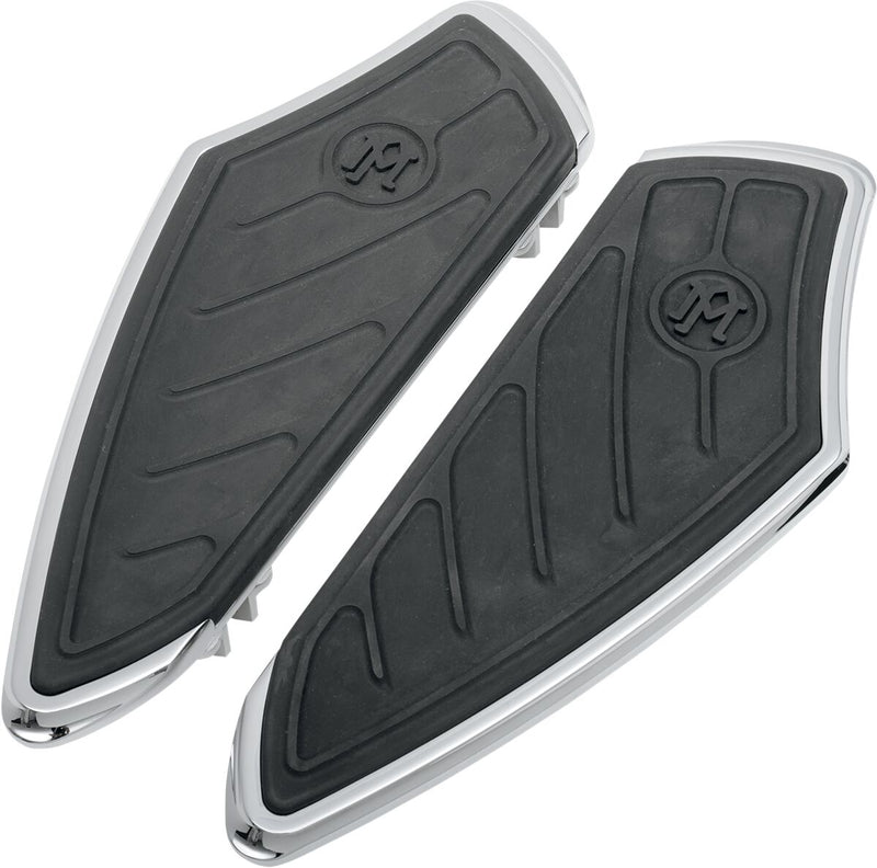 Performance Machine Contour Floorboards - Pair, Aluminum /  Rubber - Black / Chrome for Harley-Davidson Touring, Softail & Trike 1983-2024