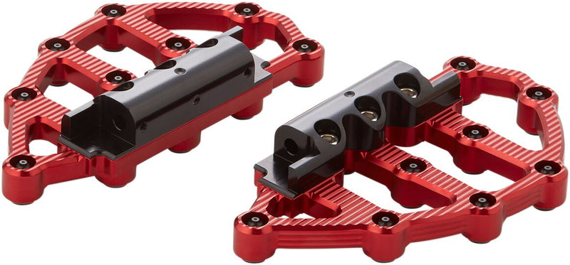 Arlen Ness Red MX Passenger Floorboards for Various Various Harley-Davidson Motorcycles (See Fitment List)