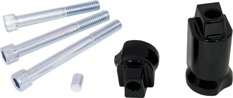 Drag Specialties Passenger Floorboard Mount - Pair - Black / Gloss for Harley-Davidson Softail & FXR 2018-2024