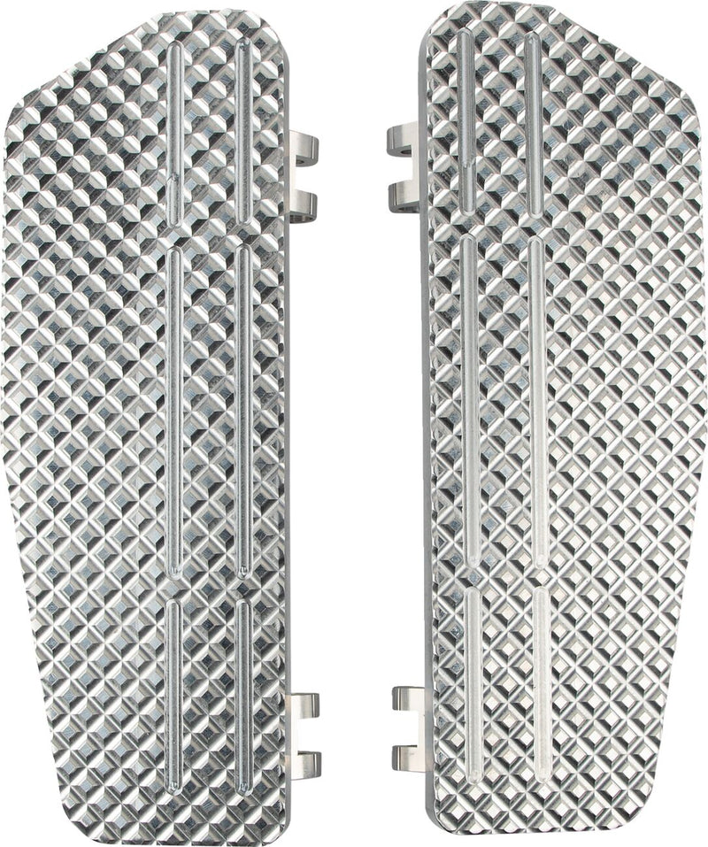 LA Choppers County Line Floorboards - 29,21 cm (11-1/2"), Pair, Billet Aluminum - Raw for Harley-Davidson Touring 1965-2022