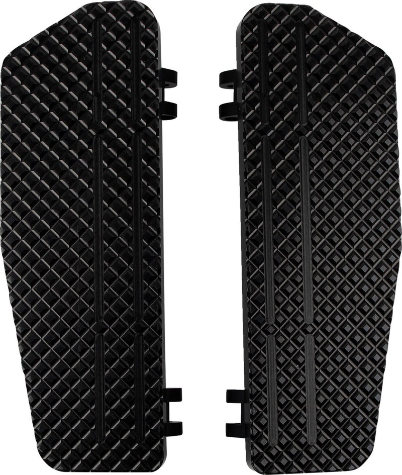 LA Choppers County Line Floorboards - 10,16 cm (4"), Pair, Billet Aluminum - Anodized / Black for Harley-Davidson Touring 1965-2022