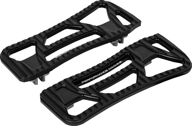 Performance Machine Drifter Floorboards - Standard, Pair, Billet Aluminum - Black for Harley-Davidson Touring, Softail & Trike 1983-2025