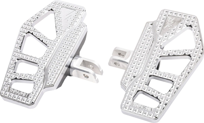 Thrashin' Supply Co. Apex Mini Floorboards - Pair, 16,5 cm (6-1/2"), 6061 Billet Aluminum - Chrome for Harley-Davidson Softail, Sportster, Dyna & FXR 1957-2025