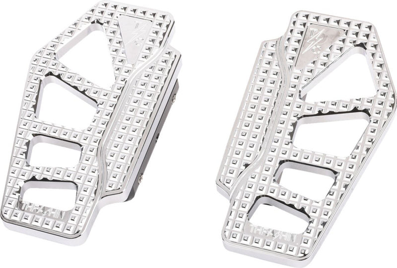 Thrashin' Supply Co. Apex Mini Floorboards - Pair, 6061 Billet Aluminum, 89 mm (3-1/2") - Chrome for Harley-Davidson Touring, Trike & FXR 1935-2025