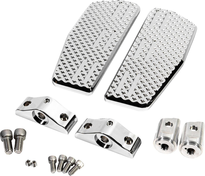 LA Choppers Mini Floorboards Chrome Silver Billet Aluminium Pair #LA-P101-02C