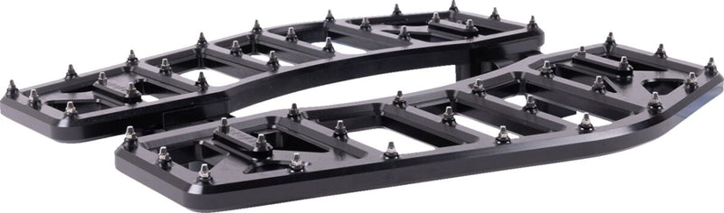 Thrashin Supply Co. Aggressor Floorboards for 1972-2025 Harley-Davidson Anodised Black 6061 Billet Aluminium Stainless Steel Pair #TSC-2219-1