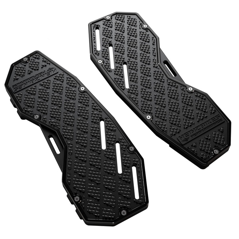 Heinz Bikes Performance Floorboards for 1980-2025 Harley-Davidson Black Bolt-On 6061 Billet Aluminium Pair #HB-PFB-B