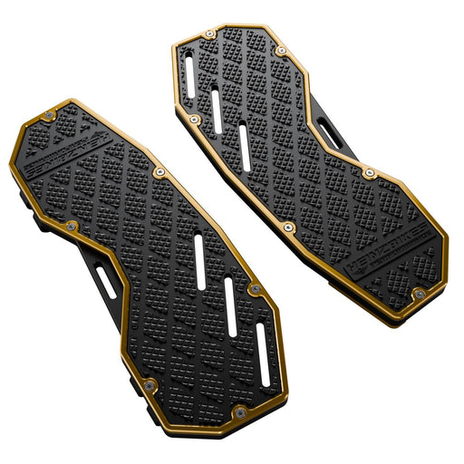 Heinz Bikes Performance Floorboards for 1980-2025 Harley-Davidson Gold Black Bolt-On 6061 Billet Aluminium Pair #HB-PFB-G