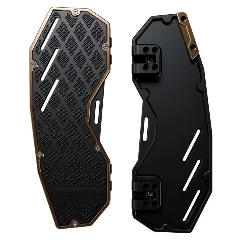 Heinz Bikes Performance Floorboards for 1980-2025 Harley-Davidson Bronze Black Bolt-On 6061 Billet Aluminium Pair #HB-PFB-BRO