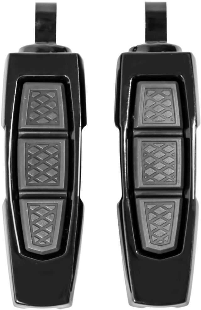 Kuryakyn Enygma Footpegs with Adapters Foot Pegs Black Left Right Fixed Aluminium #KUR10030-2