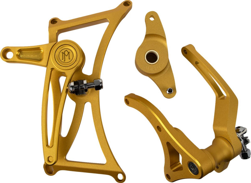 Performance Machine Mid Controls - 6061 T-6 Aluminum, Each - Gold for Harley-Davidson Touring 2009-2013