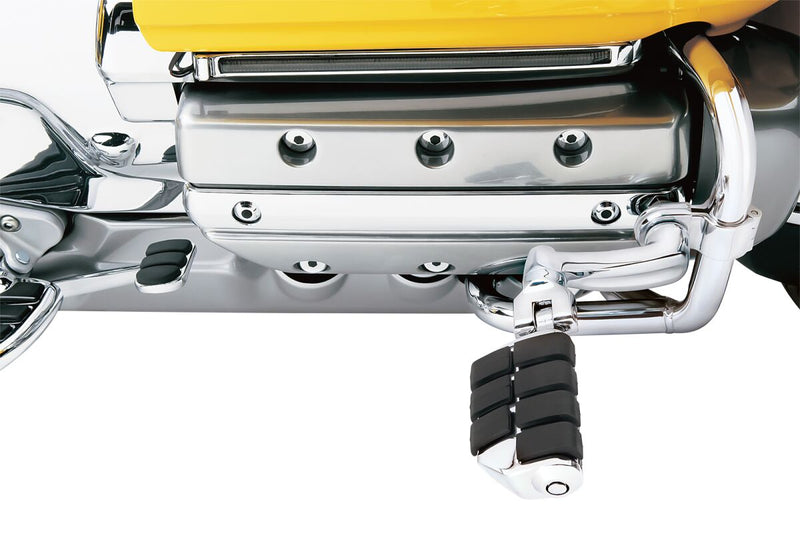 Kuryakyn Longhorn Offset Highway Pegs With Dually & 1 Inch Magnum Quick Clamps In Chrome #KUR7980
