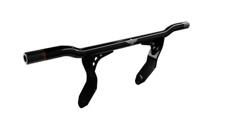 Heinz Bikes Motorcycle Crash Bar for 1982-2017 Harley-Davidson Gloss Black Bolt-On Frame Mount Aluminium #HB-PCB-FX-B