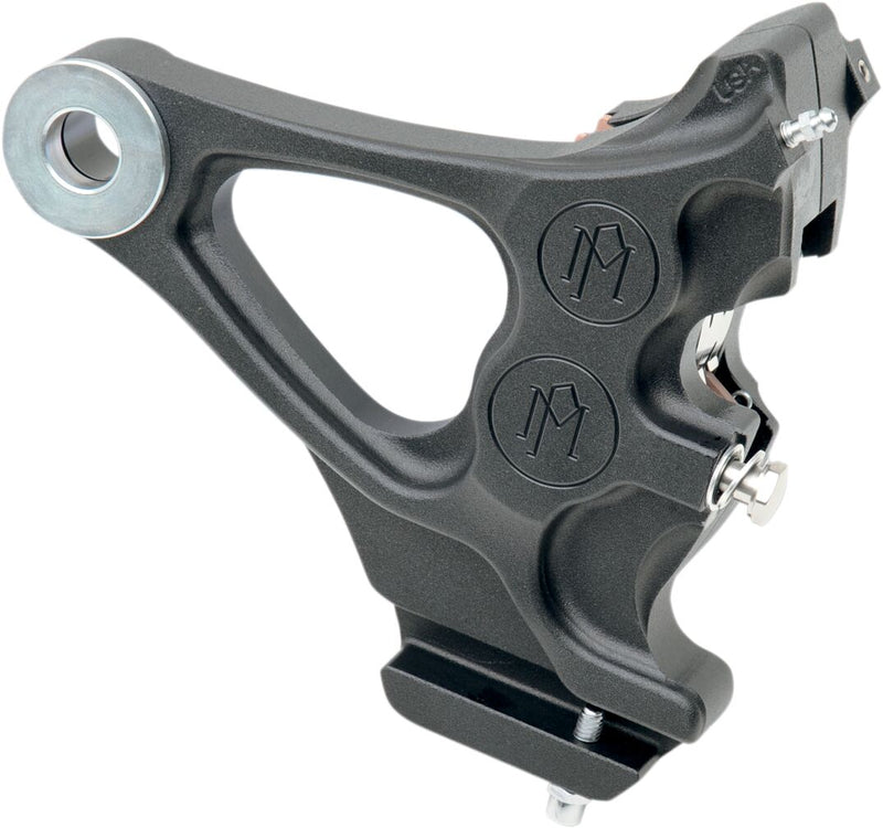 Performance Machine Four-piston Differential-bore Caliper - Each, Aluminum - Black / Matte for Harley-Davidson Softail 1985-1999