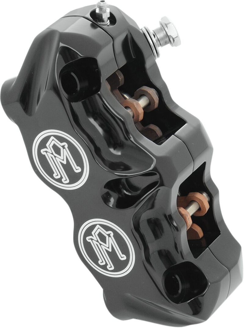 Performance Machine Radial Mount Front Brake Caliper - Billet Aluminum, Radial Mounting, Each - Black / Matte for Harley-Davidson Touring 2000-2007
