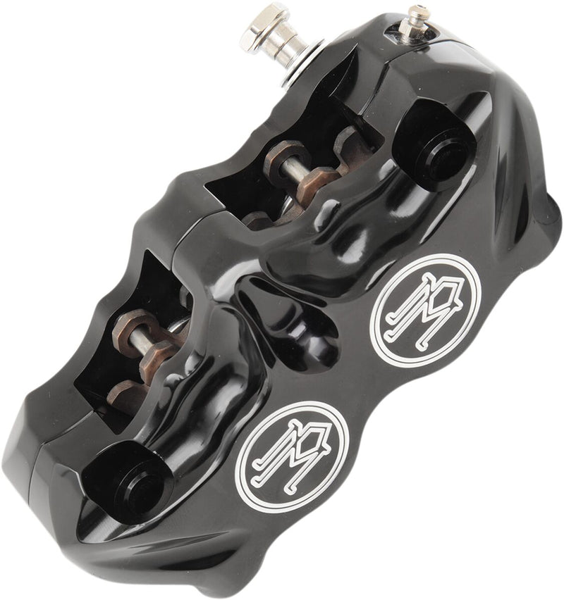 Performance Machine Radial Mount Front Brake Caliper - Each, Radial Mounting, Billet Aluminum - Black / Matte for Harley-Davidson Touring 2000-2007