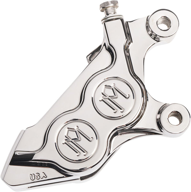 Performance Machine 4-piston Caliper - Each - Chrome for Harley-Davidson Touring, Softail, Sportster & Dyna 2008-2025