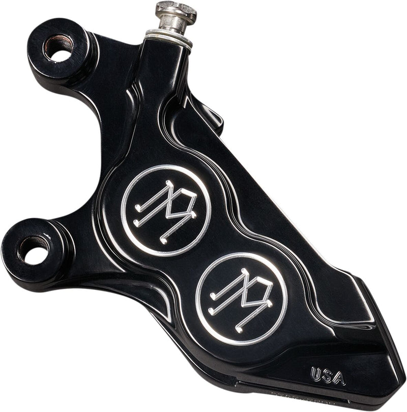 Performance Machine 4-piston Caliper - Each - Black / Contrast Cut™ for Harley-Davidson Touring, Softail, Sportster & Dyna 2008-2025