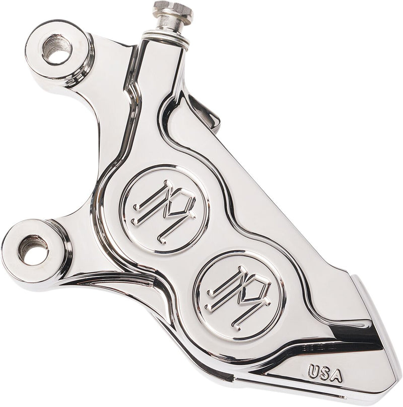 Performance Machine 4-piston Caliper - Each - Chrome for Harley-Davidson Touring, Softail, Sportster & Dyna 2008-2025
