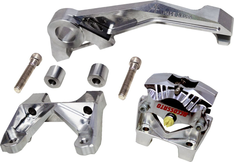 Alloy Art 84mm Raw Multi Brake Caliper Mount for 2009-2026 Harley-Davidson Touring Motorcycles