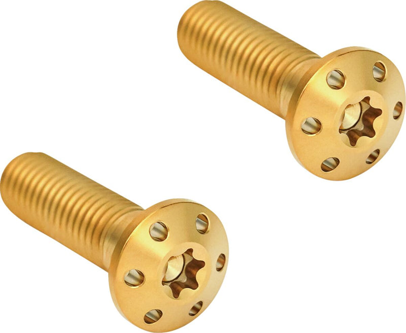 Arlen Ness Brake Caliper Mounting Bolts - CNC-Machined /  Titanium, Kit - Gold for Harley-Davidson Touring, Softail, Sportster & Dyna 2000-2024