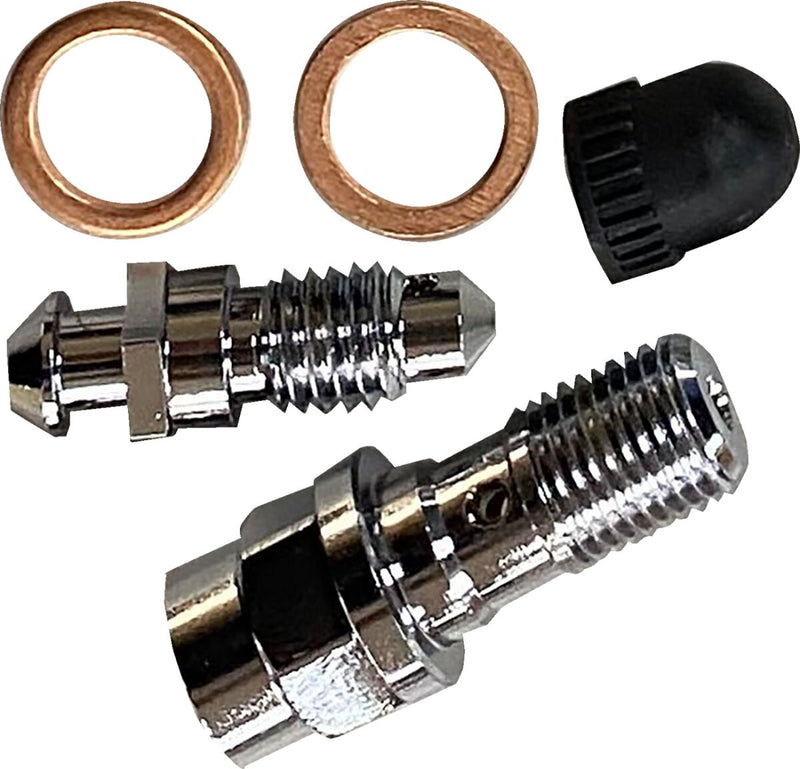 Drag Specialties B16-0726C for 2008-2013, 2015-2023 Harley-Davidson FLTR Bleeder Nipple Chrome Caliper Kit