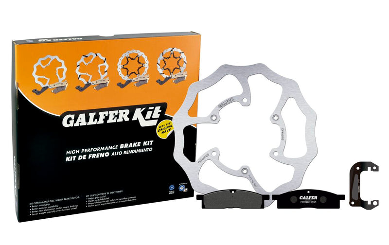 Galfer Oversize Brake Kit Front for 2003-2026 YAMAHA YZ 85 Black Polished Aluminium Stainless Steel #KG489WS