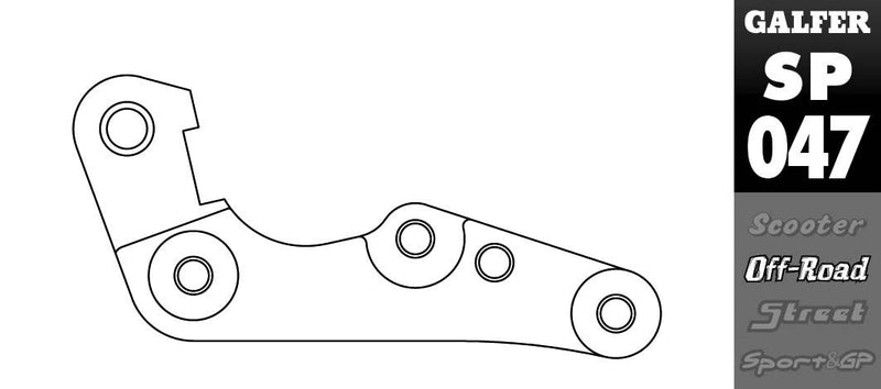 Galfer Brake Caliper Relocation Bracket for 2014-2017 SHERCO SE-R Black Oversize Front Billet Aluminium #SP047