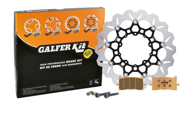 Galfer Oversize Brake Kit Front for 2017-2026 HONDA X-ADV 750 Black Stainless Steel Floating Aluminium #KG097CWS