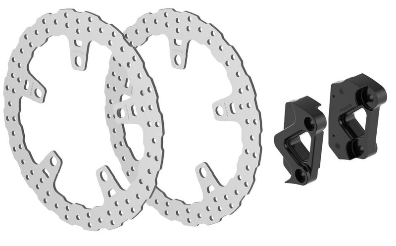 Rick's Motorcycles BRAKE ROTOR KIT WAVE for 2024-2025 Harley-Davidson Black Stainless Steel Solid-Mount Front One Piece (Fixed) Aluminium #20-K41500158A-355