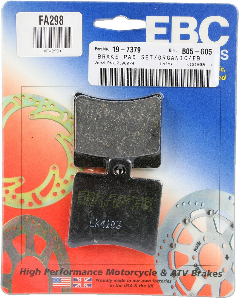 EBC Organic Base "FA" Brake Pads FA Series Rear Rear Left Aramid Fibre Set of 2 #FA298