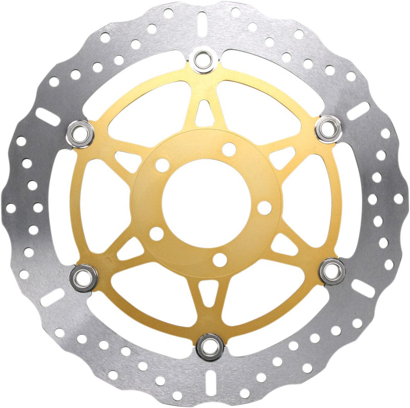 EBC XC SERIES FLOATING CONTOUR for 2003-2005 SUZUKI GSX-R Floating Wave® Brake Rotor Gold Silver Full-Floating Front Two Piece (Floating) Aluminium...
