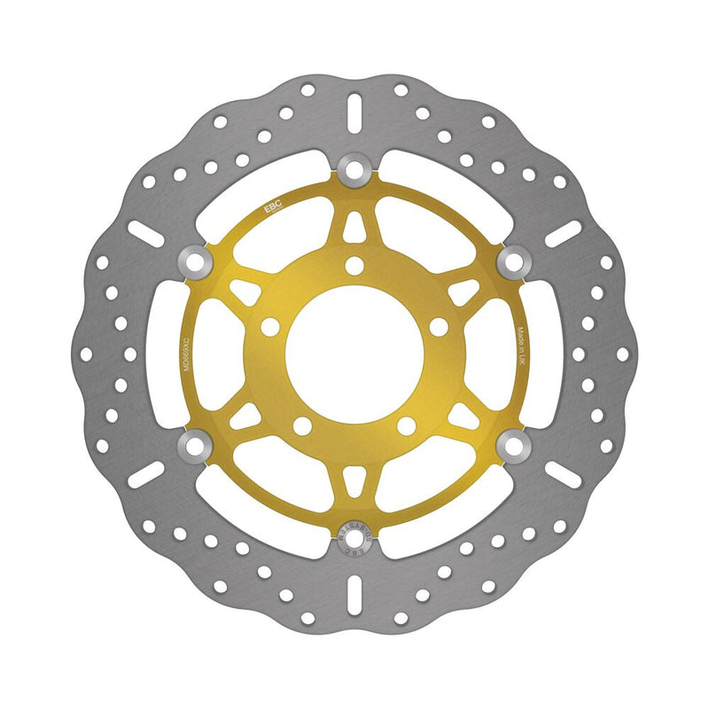 EBC Contour X Series Brake Rotor for 2001-2018 TRIUMPH XC Series Gold Silver Front Two Piece (Floating) Aluminium Alloy High-Carbon Stainless Steel... #MD669XC