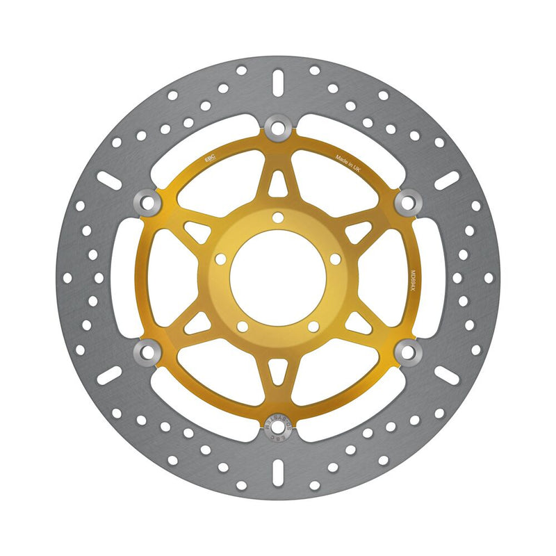 EBC X-Series Brake Rotor for 2007-2013, 2018-2025 DUCATI X Series Gold Silver Front Rear Two Piece (Floating) Aluminium Alloy Stainless Steel #MD694X