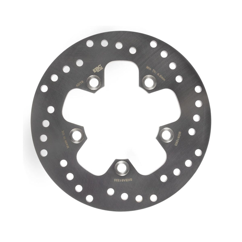 EBC Round D-Series Scooter Brake Rotor for 2007-2020 SUZUKI AN 400 Scooter Series Silver Stainless Steel Rear One Piece (Fixed) Zinc #MD9109D