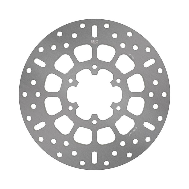 EBC Round Fixed Brake Rotor Silver Stainless Steel Rear One Piece (Fixed) Zinc #MD833