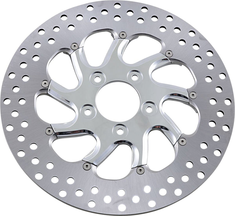 Performance Machine Two-piece Brake Rotor - Round, Each, Torque - Chrome for Harley-Davidson Touring, Softail, Sportster & Dyna 2003-2025