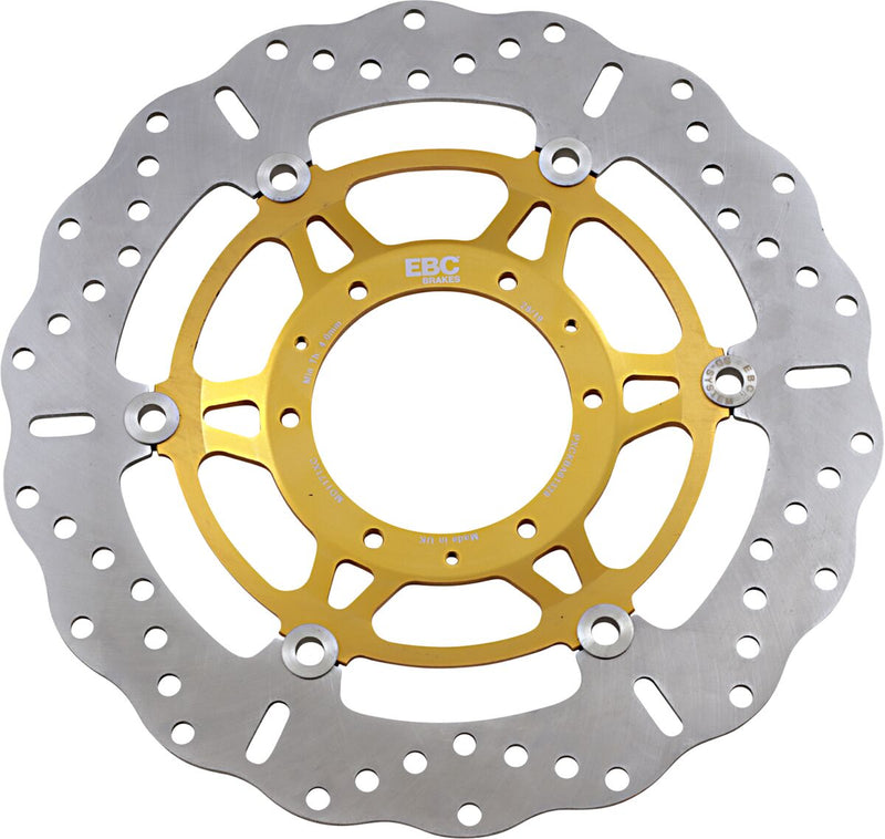 EBC Pro-Lite XC Contour Brake Rotor for 2008-2019, 2021, 2023-2026 HONDA CBR 1000 RR XC Series Gold Silver Front Two Piece (Floating) Stainless Ste... #MD1171XC