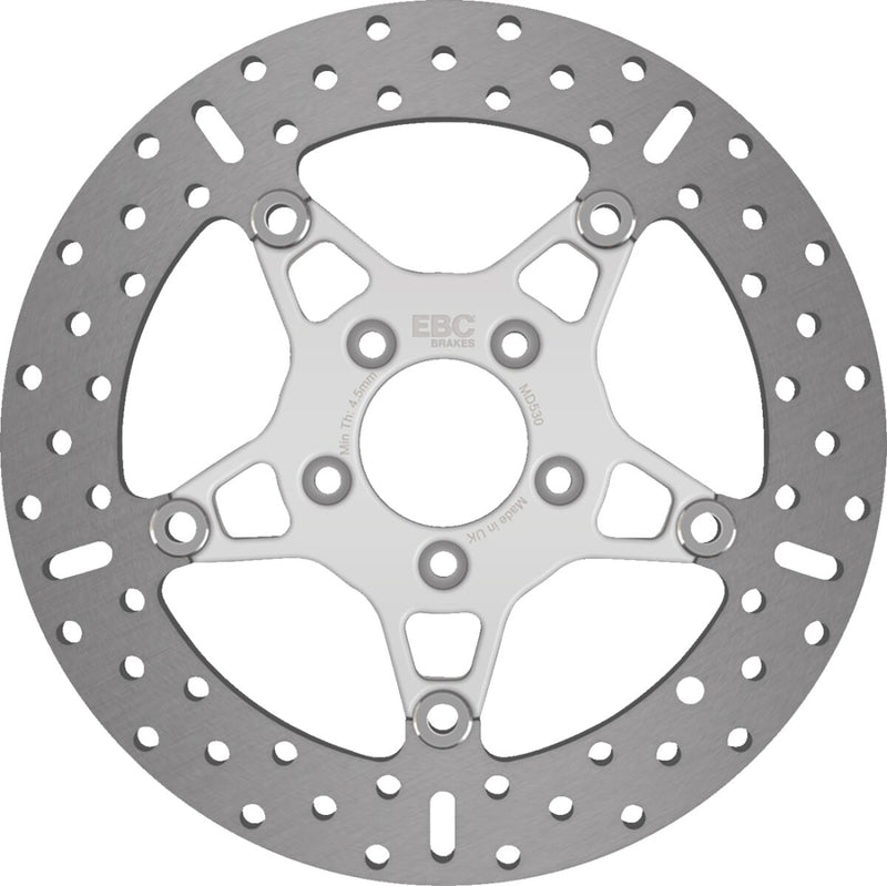 EBC Brake Rotor for 2013-2024 Harley-Davidson Polished Silver Front Two Piece (Floating) Stainless Steel #MD530