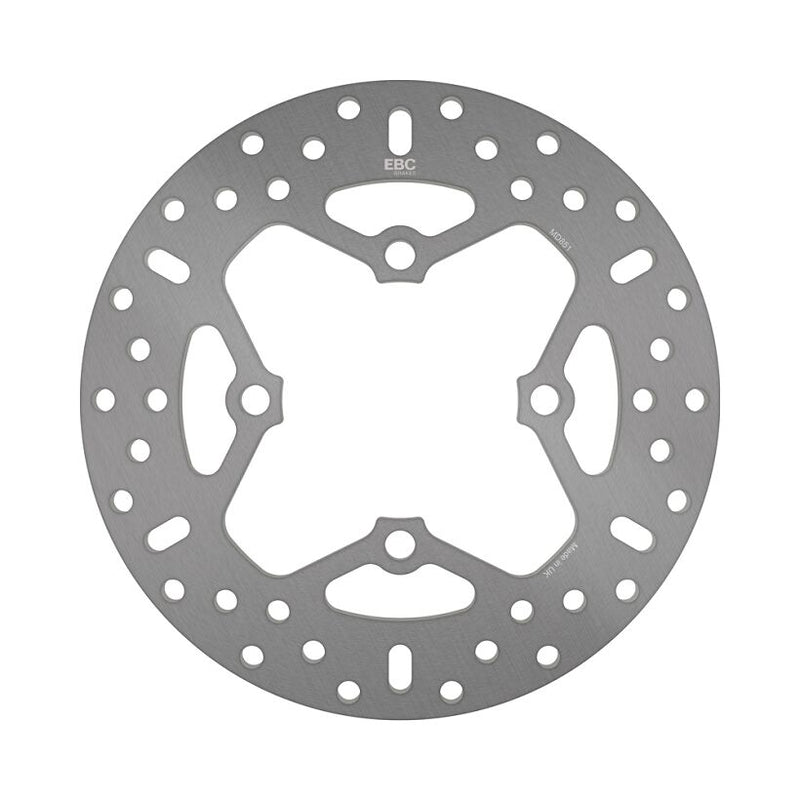 EBC Round Fixed Brake Rotor for 2013-2023 TRIUMPH Silver Stainless Steel Solid-Mount Rear One Piece (Fixed) #MD851
