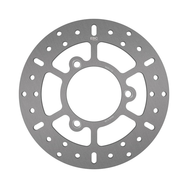EBC Round D-Series Scooter Brake Rotor for 2007-2013 SUZUKI Scooter Series Silver Stainless Steel Solid-Mount Rear One Piece (Fixed) #MD9117D