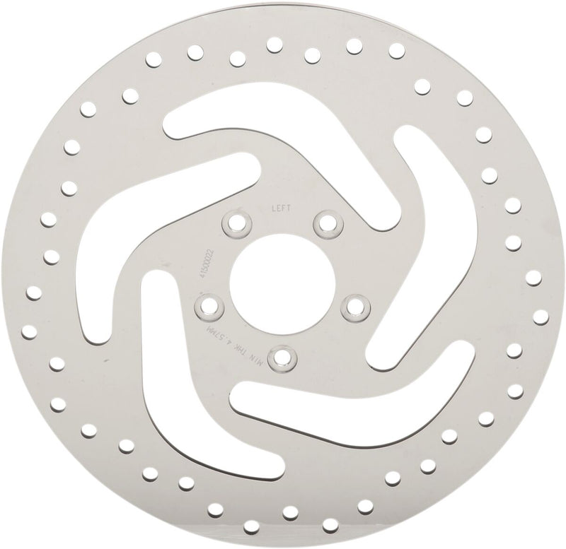 Drag Specialties Polished Stainless Steel Drilled Brake Rotor Fits Harley-Davidson Dyna, Softail, Sportster Models 2014-2024