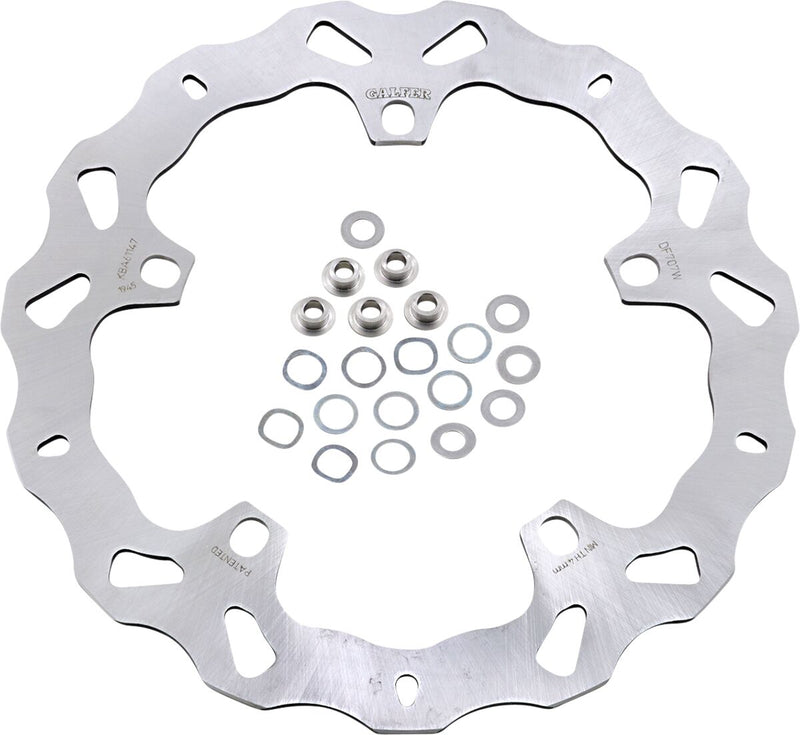 Galfer Brake Rotors Brake Rotor Kit Silver Front One Piece (Fixed) 420 High-Carbon Stainless Steel #DF707W