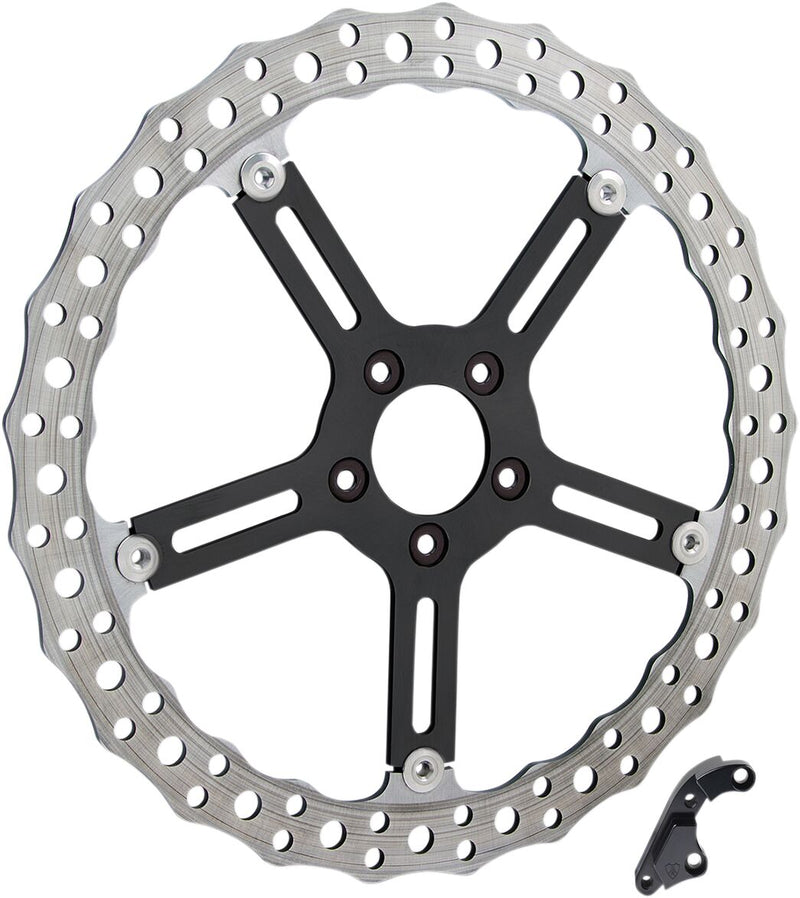 Arlen Ness 15 in. Left Side Big Brake Jagged Floating Rotor Kit for 2014-2017 Harley-Davidson Softail and 2006-2017 Harley-Davidson Dyna Motorcycles #02-994