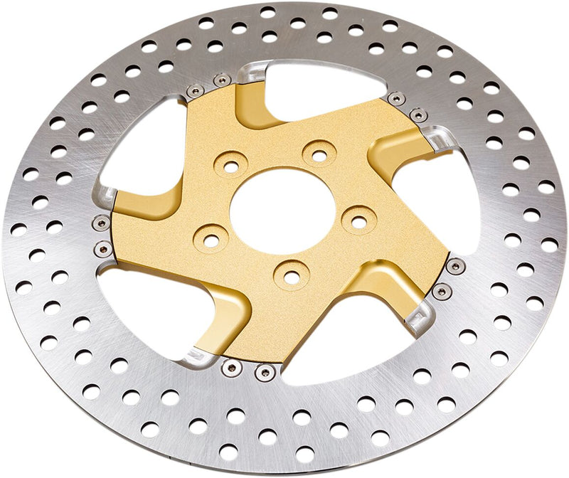 Performance Machine Two-piece Brake Rotor - Stainless Steel, Each - Gold for Harley-Davidson Touring, Softail, Sportster & Dyna 2008-2024