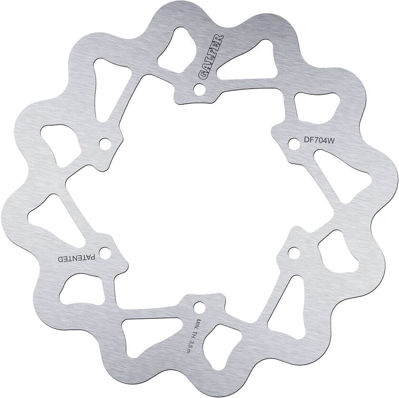 Galfer Wave® Brake Rotor Silver Stainless Steel Solid-Mount Rear One Piece (Fixed) #DF704W