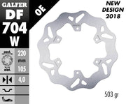 Galfer Wave® Brake Rotor Silver Stainless Steel Solid-Mount Rear One Piece (Fixed) #DF704W